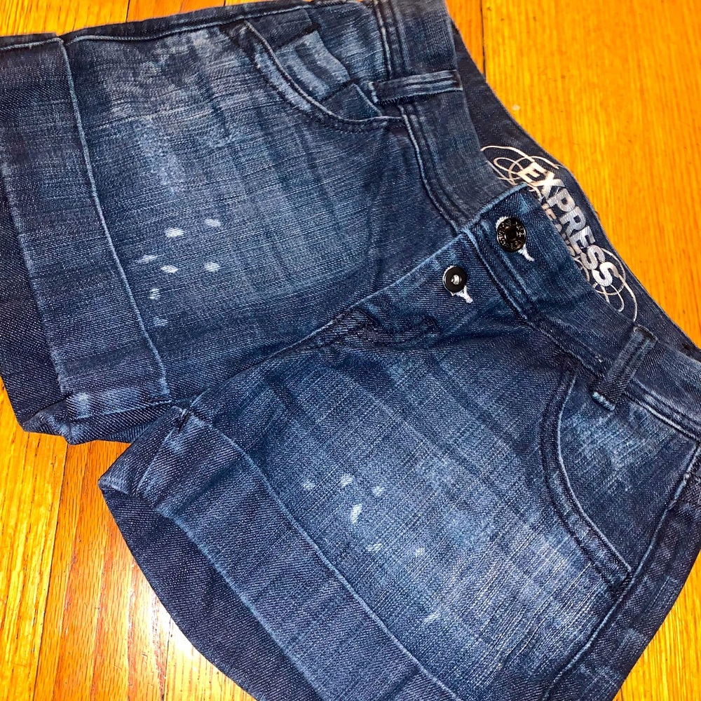 Express Dark Denim Shorts